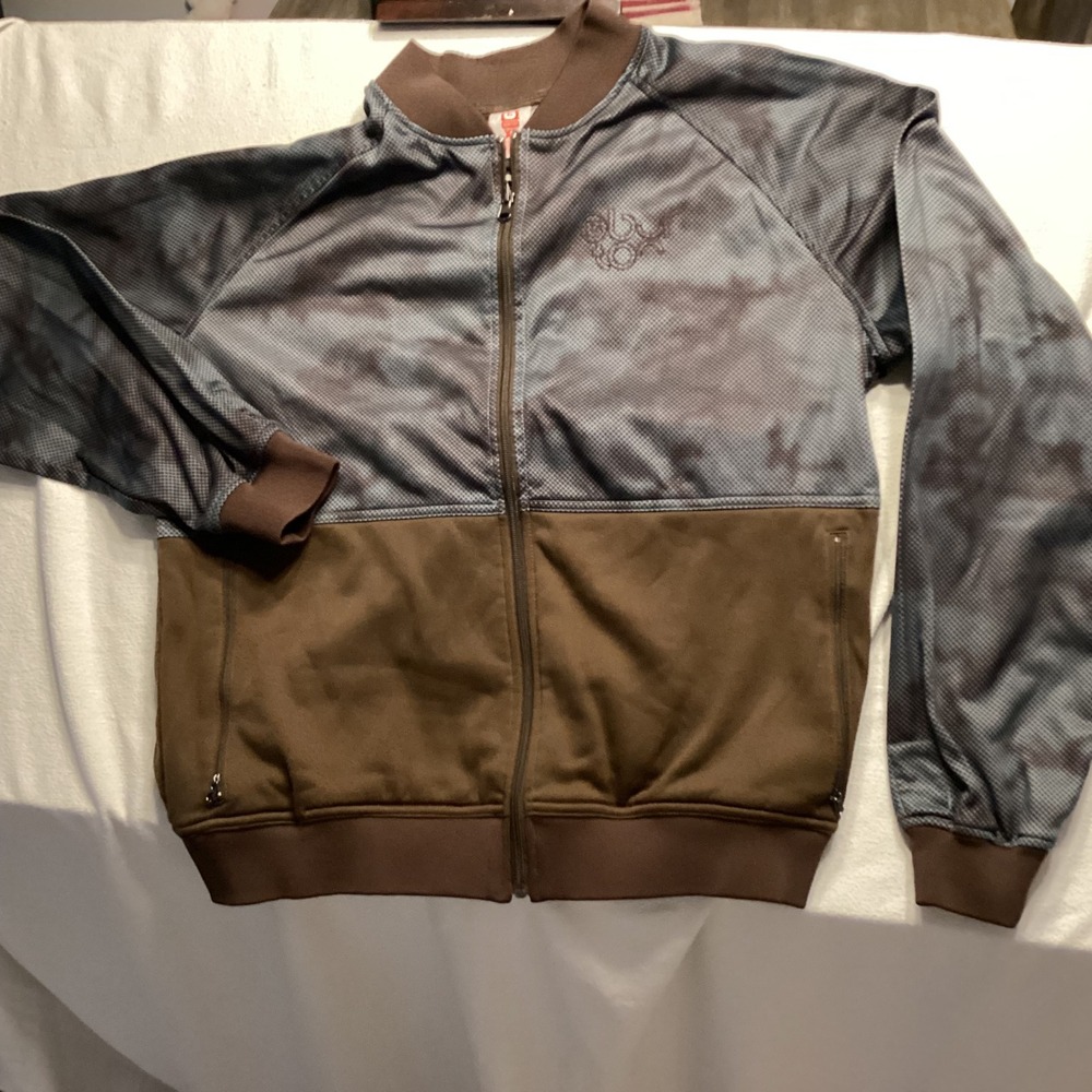 Burton Mens XL 2/1 System Jacket Liner Full Zip Brown Gray Dot Pattern Track